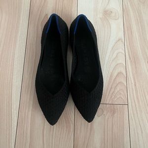 Rothys The Point Honeycomb Womens Size 6 Black Flat Ballet Discontinued